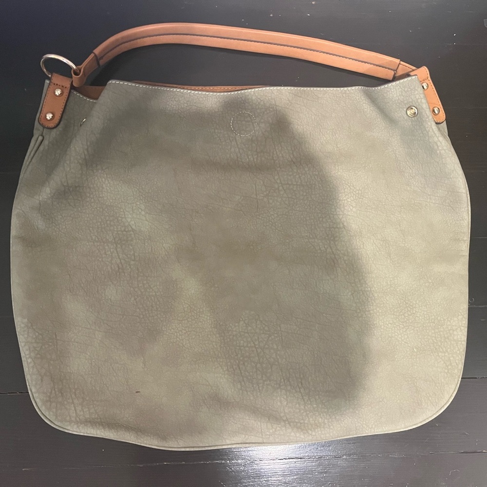 Anthropologie Shoulder Bag Light Green Vegan Leather EUC comes with cosmetic bag